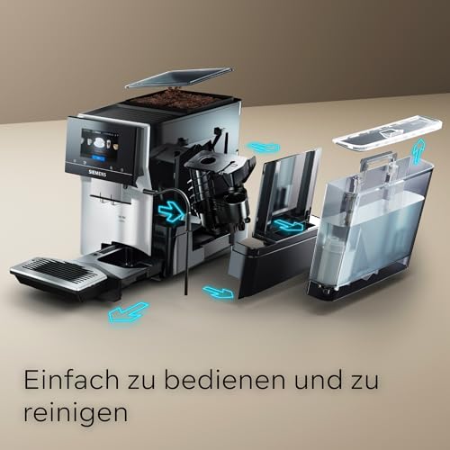 Siemens Kaffeevollautomat EQ700 classic TP715E17, App-Steuerung, Cold Brew, Full-Touch-Display, bis zu 10 individ. Kaffeekreationen als Favoriten, autom. Dampfreinigung, 1500 W, inox silver metallic