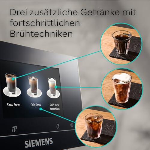 Siemens Kaffeevollautomat EQ700 classic TP715E17, App-Steuerung, Cold Brew, Full-Touch-Display, bis zu 10 individ. Kaffeekreationen als Favoriten, autom. Dampfreinigung, 1500 W, inox silver metallic