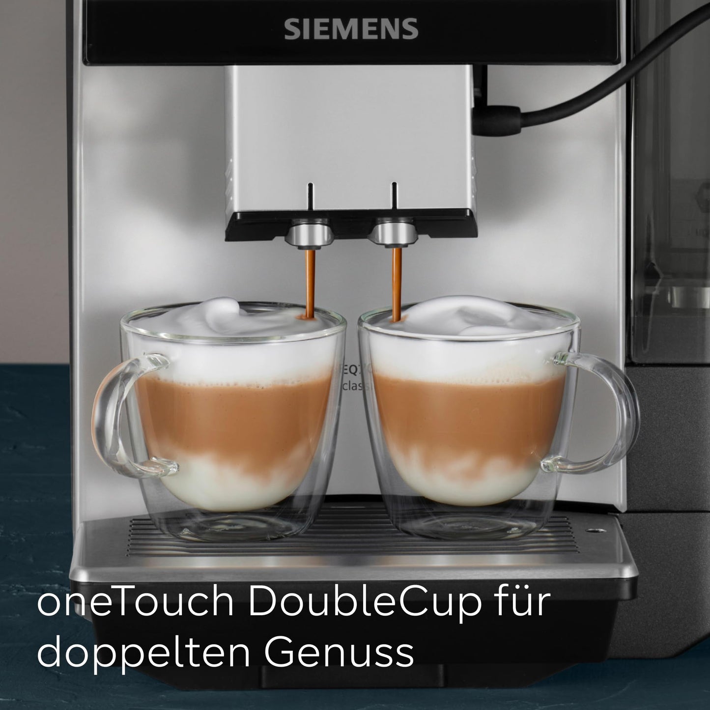 Siemens Kaffeevollautomat EQ700 classic TP715E17, App-Steuerung, Cold Brew, Full-Touch-Display, bis zu 10 individ. Kaffeekreationen als Favoriten, autom. Dampfreinigung, 1500 W, inox silver metallic