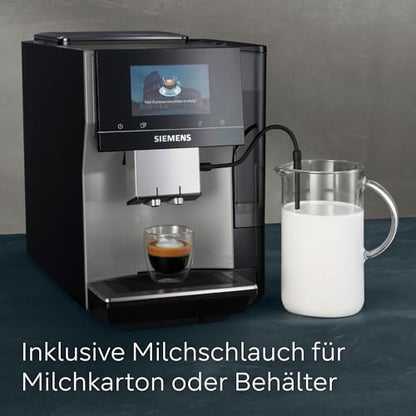 Siemens Kaffeevollautomat EQ700 classic TP715E17, App-Steuerung, Cold Brew, Full-Touch-Display, bis zu 10 individ. Kaffeekreationen als Favoriten, autom. Dampfreinigung, 1500 W, inox silver metallic